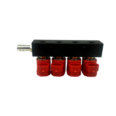 Numéro de cylindre 4 rail d'injection en alliage 3 Ohm pour voitures au GNC ou au GPL