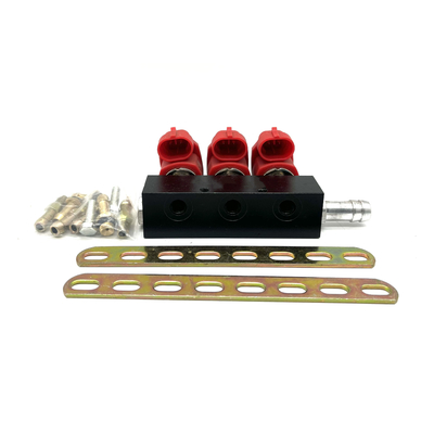 Installation facile de combustible gazeux de LPG CNG de rail rouge d'injecteur pour le moteur de 3 cylindres