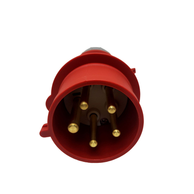 LLANO imperméabilisent Pin 7KW de 380V-415V CEE Charging Plug 5 avec le connecteur rouge