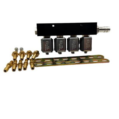Le rail de harnais d'injection de 3 Ohm pour les véhicules à GNC ou GPL à 4 cylindres noirs
