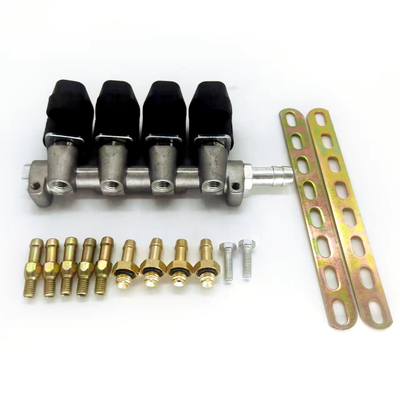 Rail d'injecteur de LN-LIG1 LPG CNG pour le cylindre 4 injecteurs de rail du noir GPL GNV de 2 ohms ou de 3 ohms